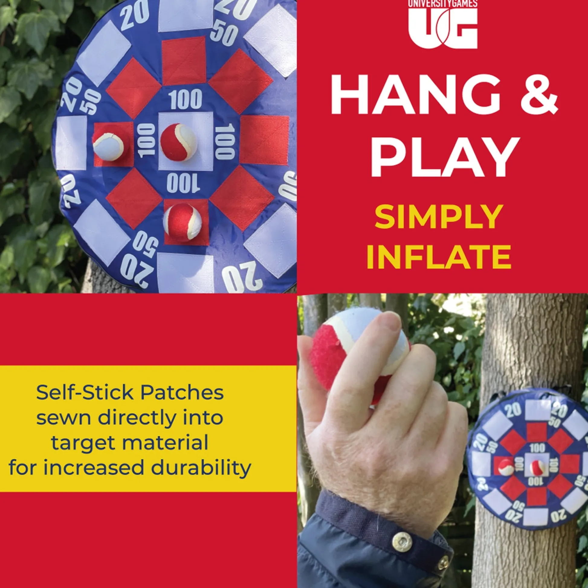 Educators Resource University Games Inflatable Target Toss Game with Self-Stick Balls* Activities & Games