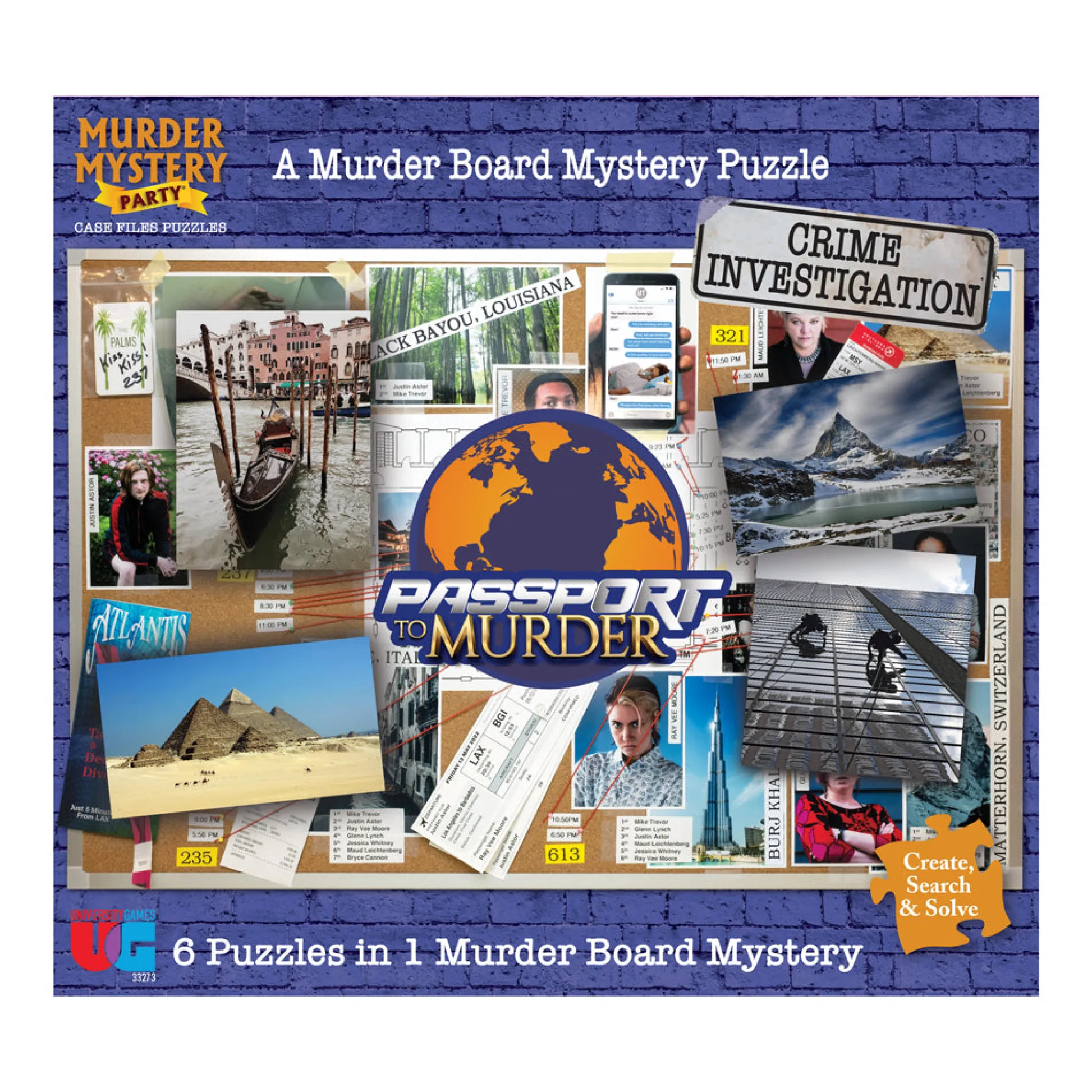 AreYouGame University Games Murder Mystery Party Case Files - Passport to Murder Puzzle Set* Puzzles