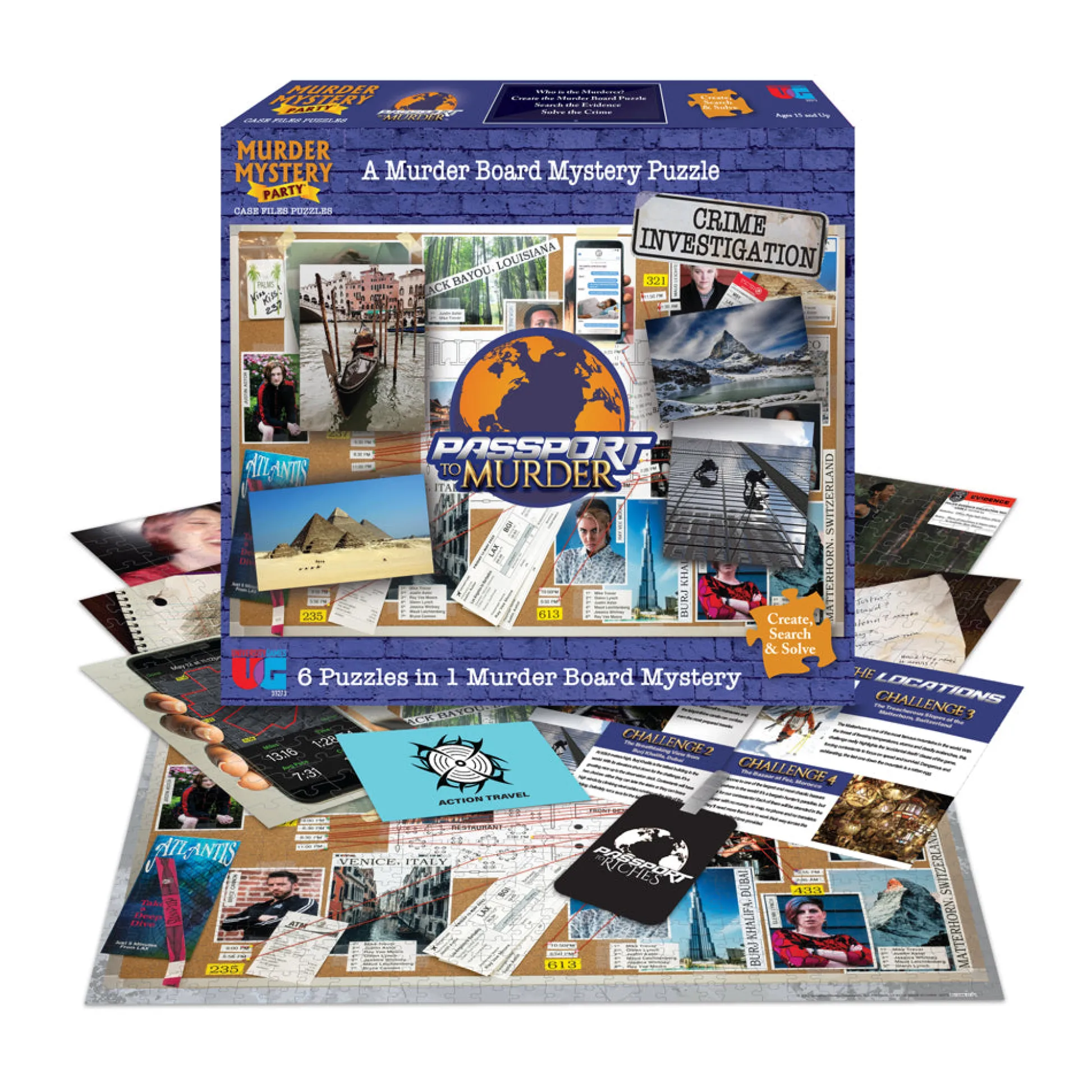AreYouGame University Games Murder Mystery Party Case Files - Passport to Murder Puzzle Set* Puzzles