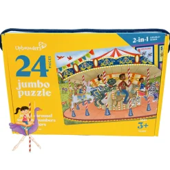 Flat River Group Upbounders Joyful Carousel Animals Puzzle - Educational Toy for Ages 3-5* Puzzles|Preschool Education Toys & Activities