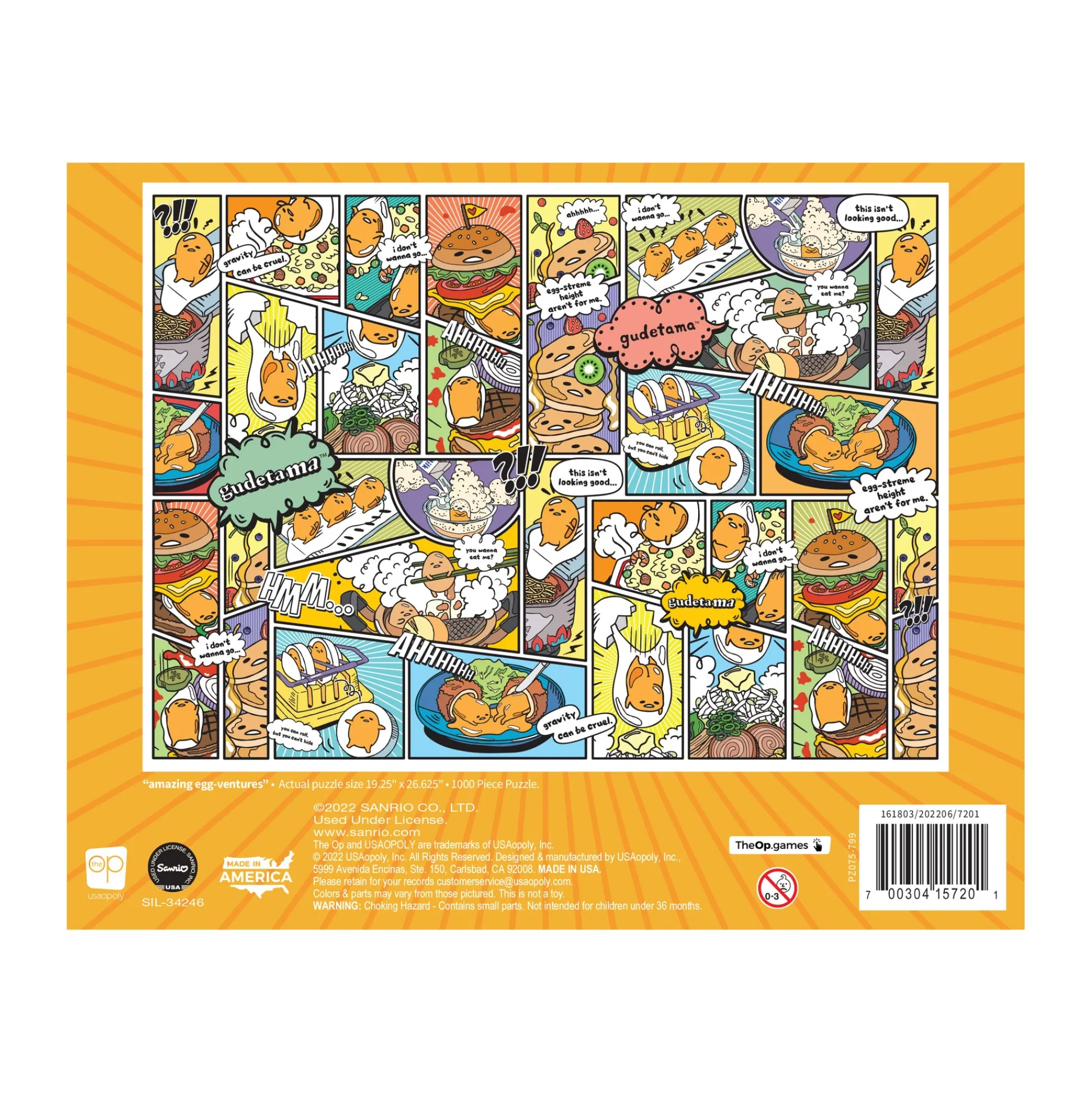 AreYouGame USAopoly Gudetama Amazing Egg-Ventures Jigsaw Puzzle - 1000 pc* Puzzles