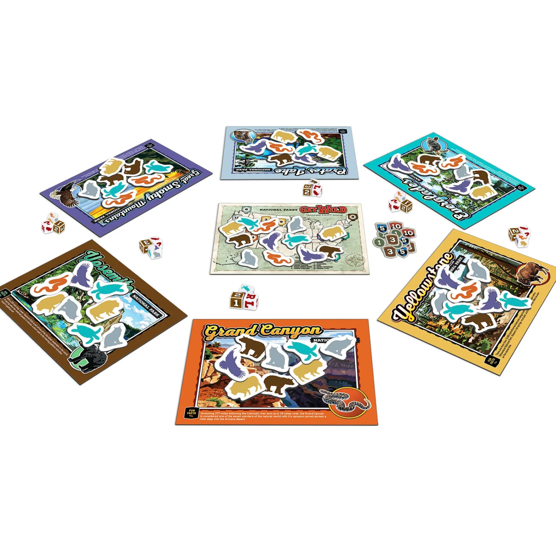 Educators Resource USAopoly National Parks Get Wild Family Dice Game* Family & Entertainments Games