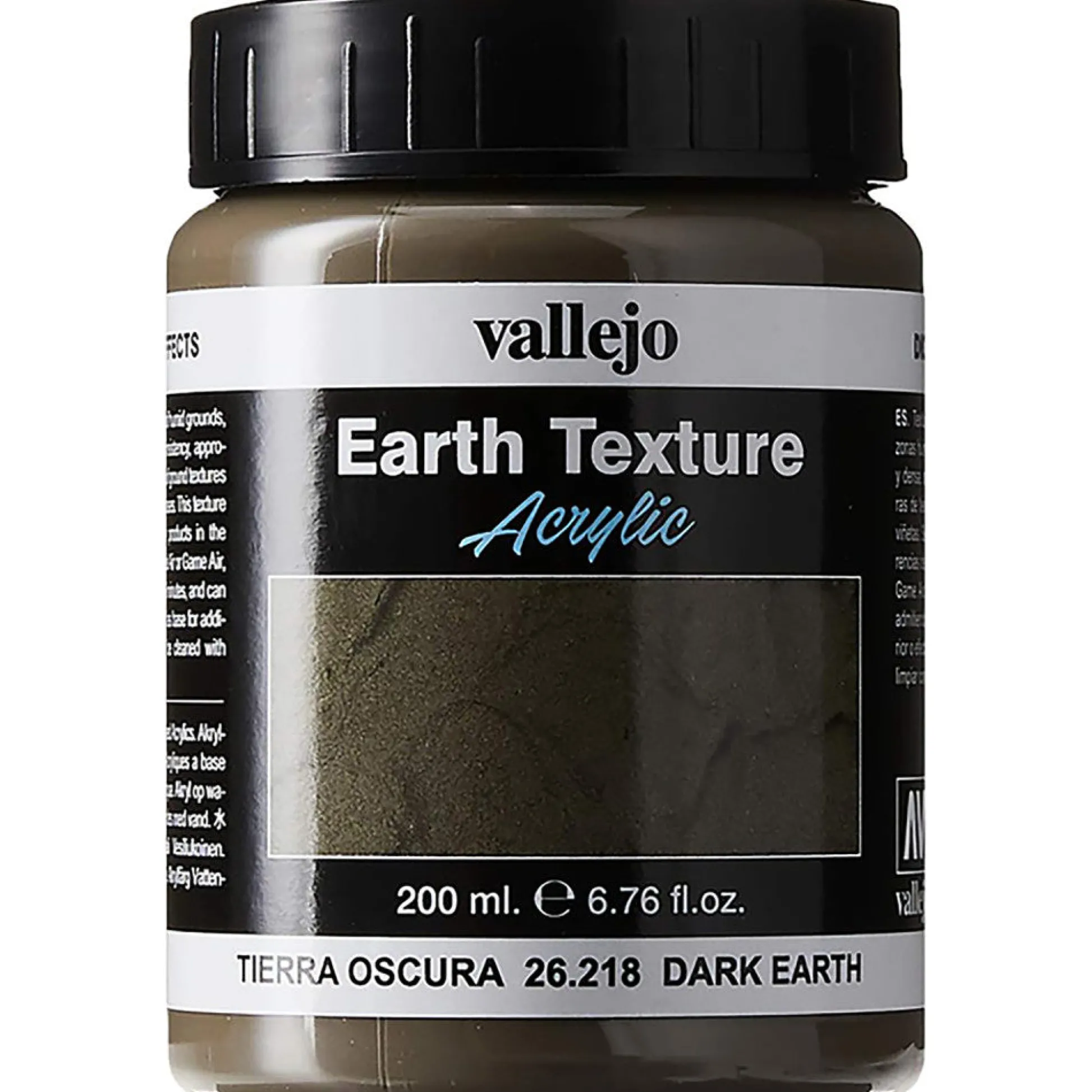 Flat River Group Vallejo Texture Acrylic Paint - Dark Earth 26218 - 6.79 oz (200ml)* Drawing, Color & Painting