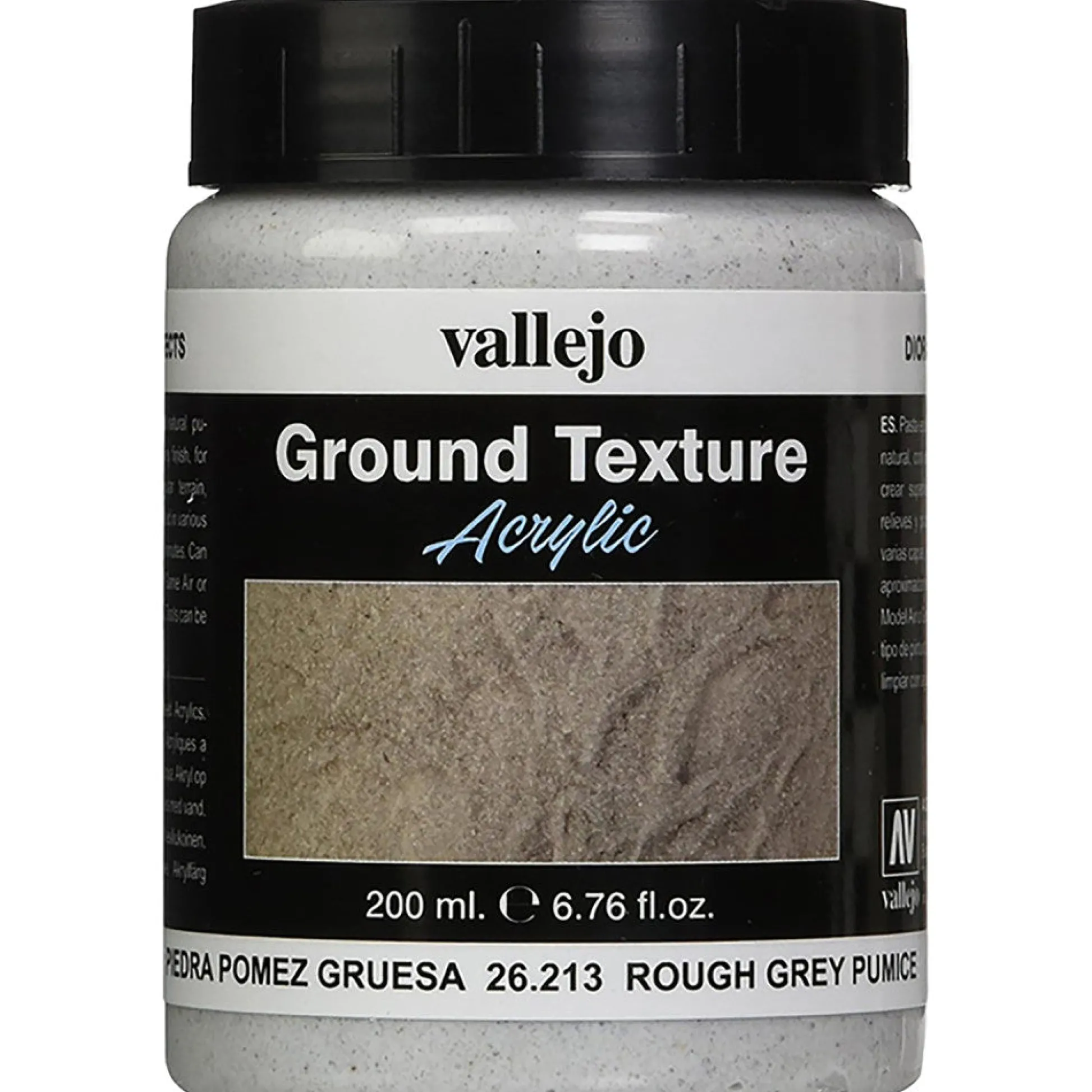 Flat River Group Vallejo Texture Acrylic Paint - Grey Pumice, Heavy Paste, 200ml* Drawing, Color & Painting