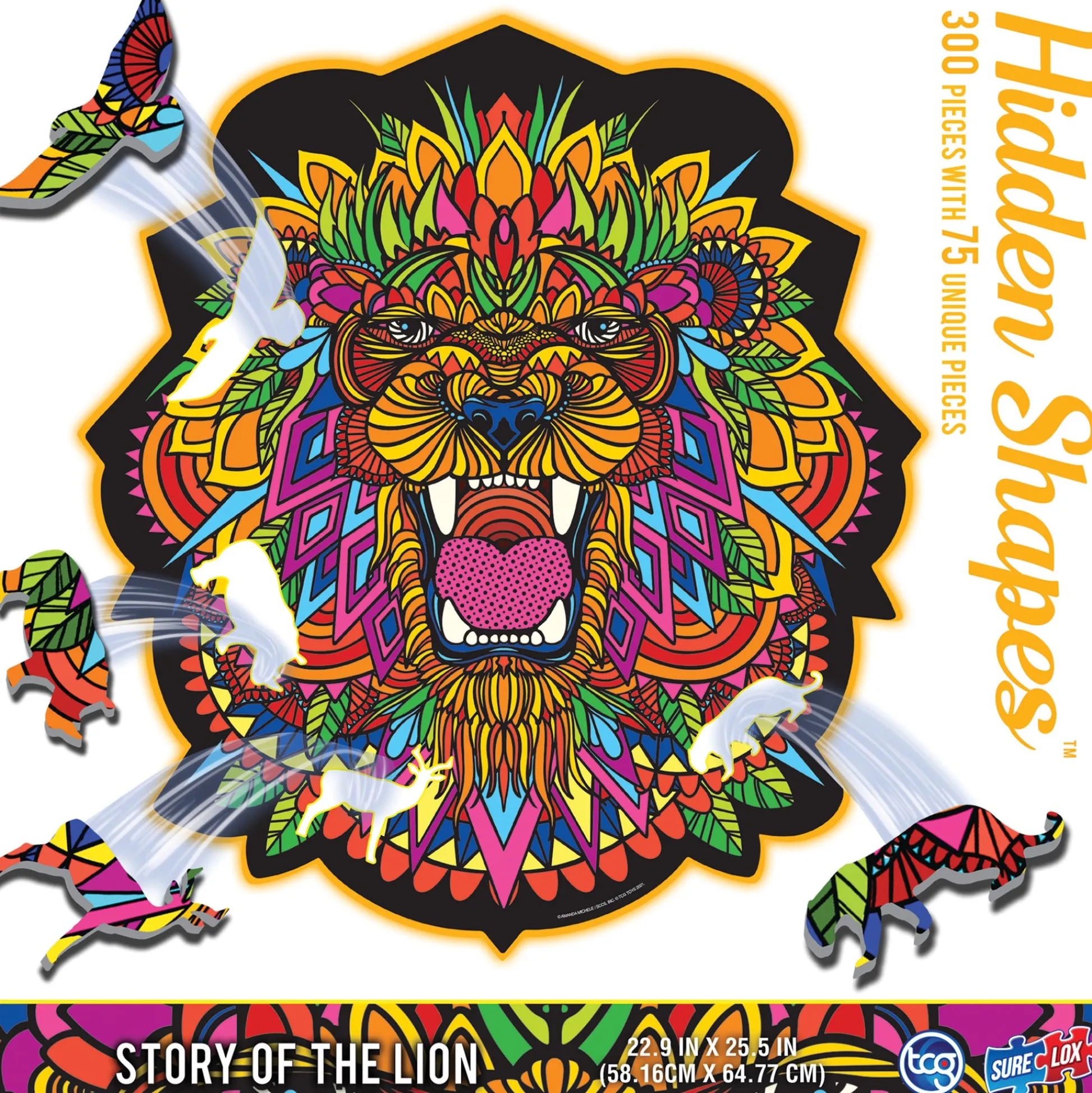 The Distribution Solutions Vibrant Lion-Shaped Jigsaw Puzzle - 300 pc* Puzzles