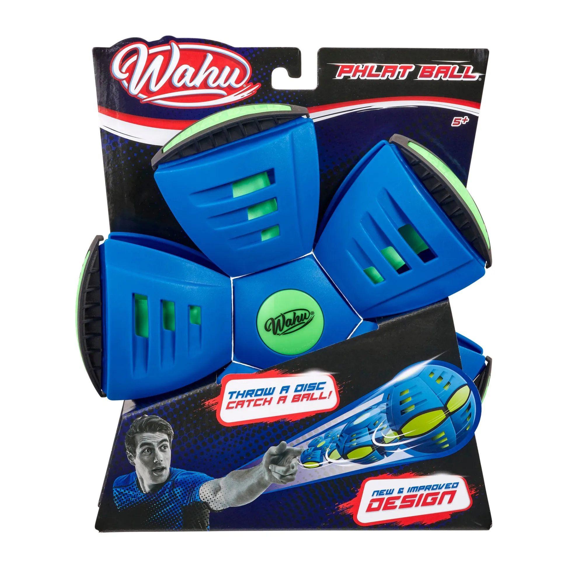 AreYouGame Wahu Phlat Ball Classic - Transforming Disc-to-Ball Toy, Blue* Toy Sports