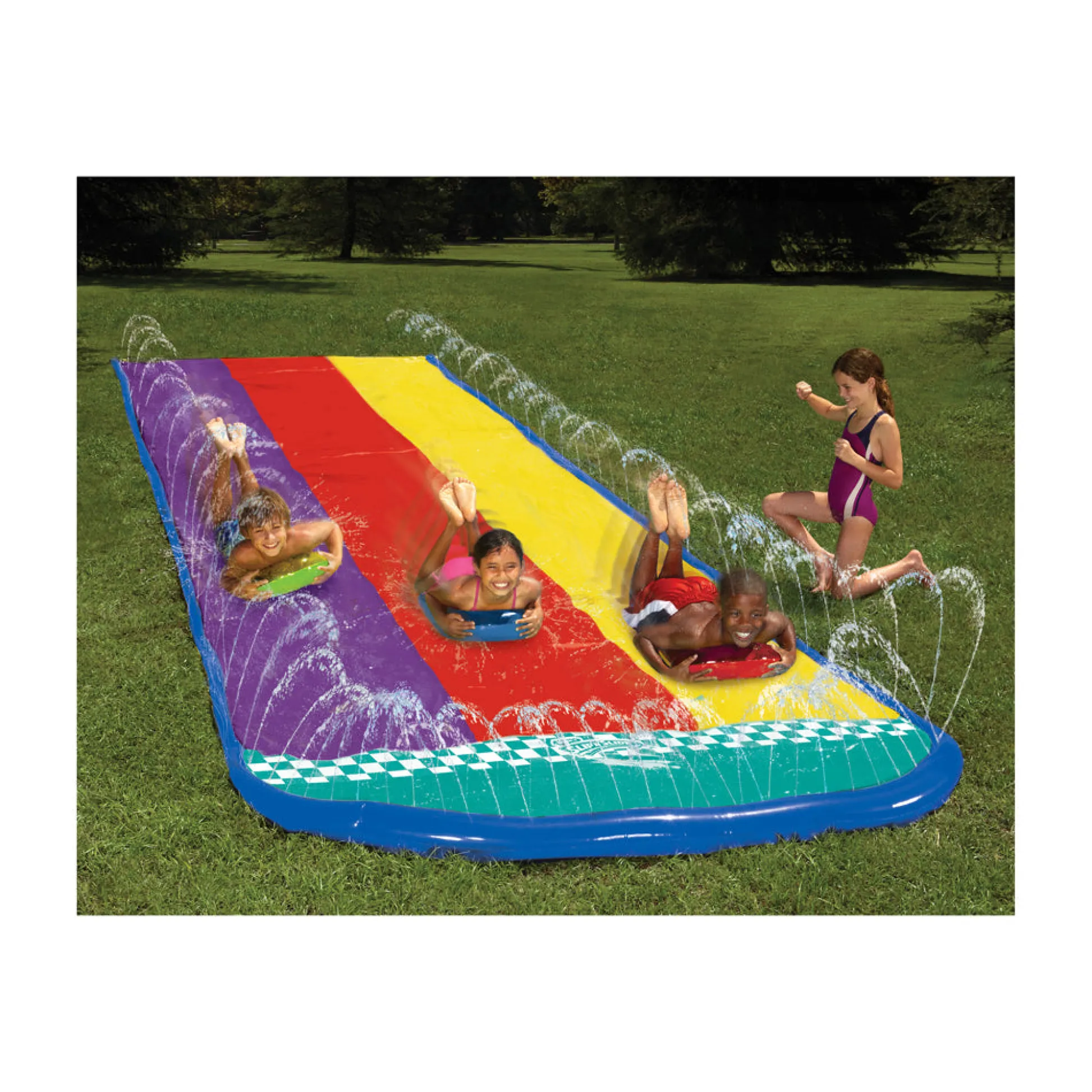 AreYouGame Wham-O Slip 'N Slide Wave Rider Triple with Inflatable Boogies* Swimming Pools & Water Toys|Social & Emotional Skills