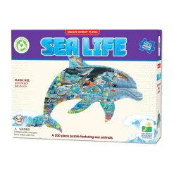 AreYouGame Wildlife World Dolphin-Shaped Sea Life Puzzle - 200 pc* Puzzles