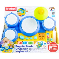 Flat River Group Winfun Boppin' Beats Drum and Keyboard Set with Lights and Sounds, Ages 18mo+* Preschool Education Toys & Activities