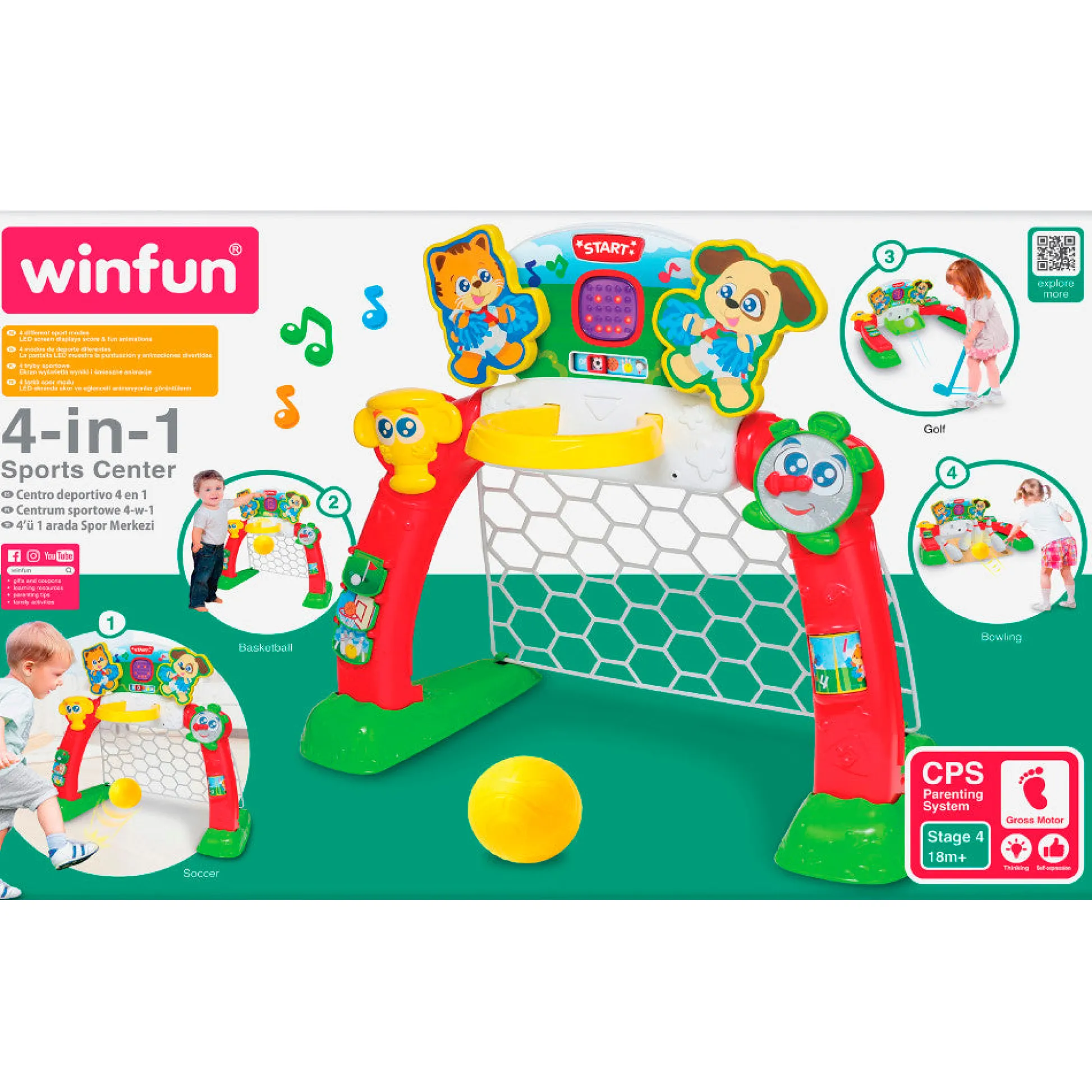 Flat River Group Winfun 4-in-1 Sports Center Toy: Soccer, Basketball, Bowling & Golf* Toy Sports
