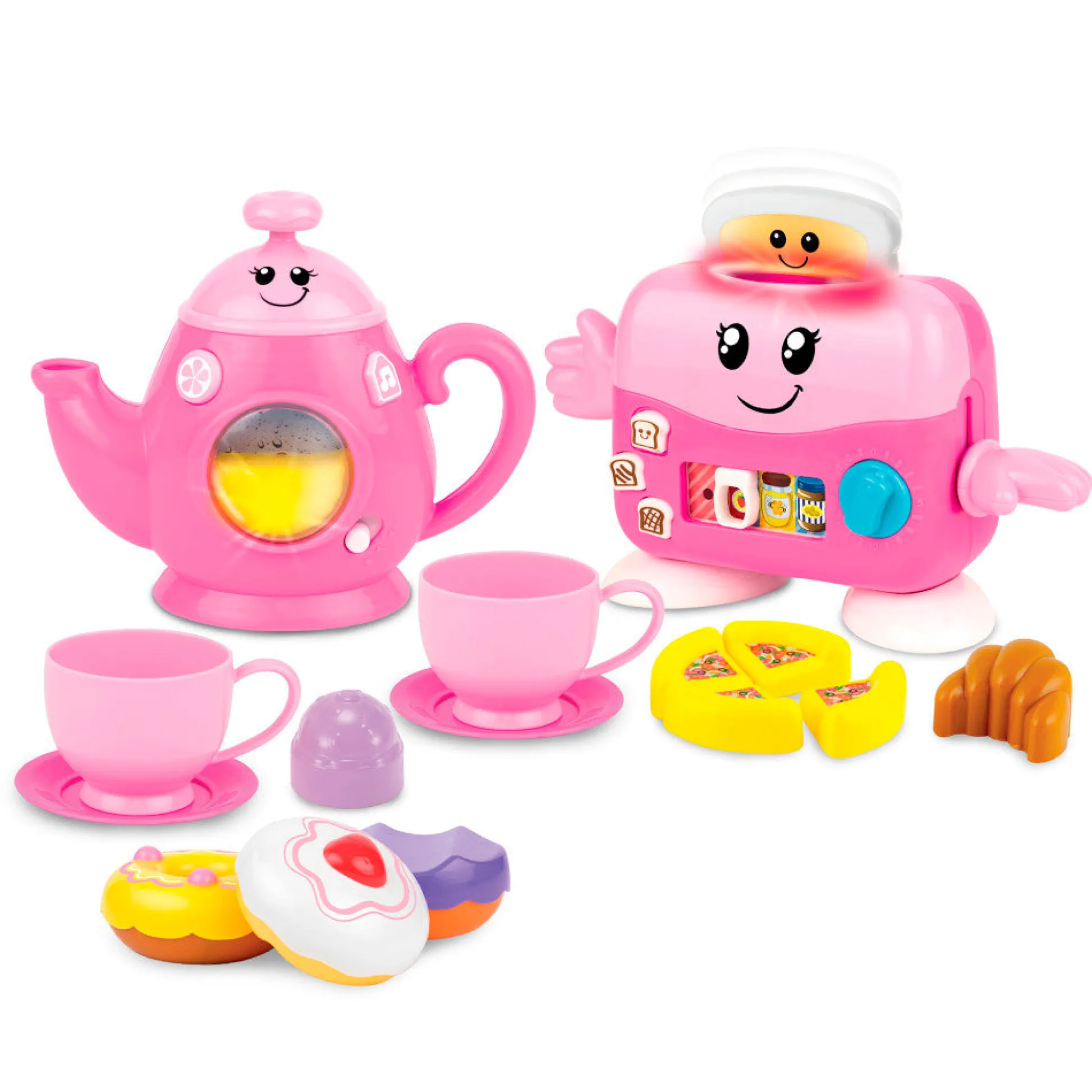 Flat River Group Winfun Mycook Master Toast 'N Fun Tea Set – Pink* Kitchens & Play Food|Dress Up