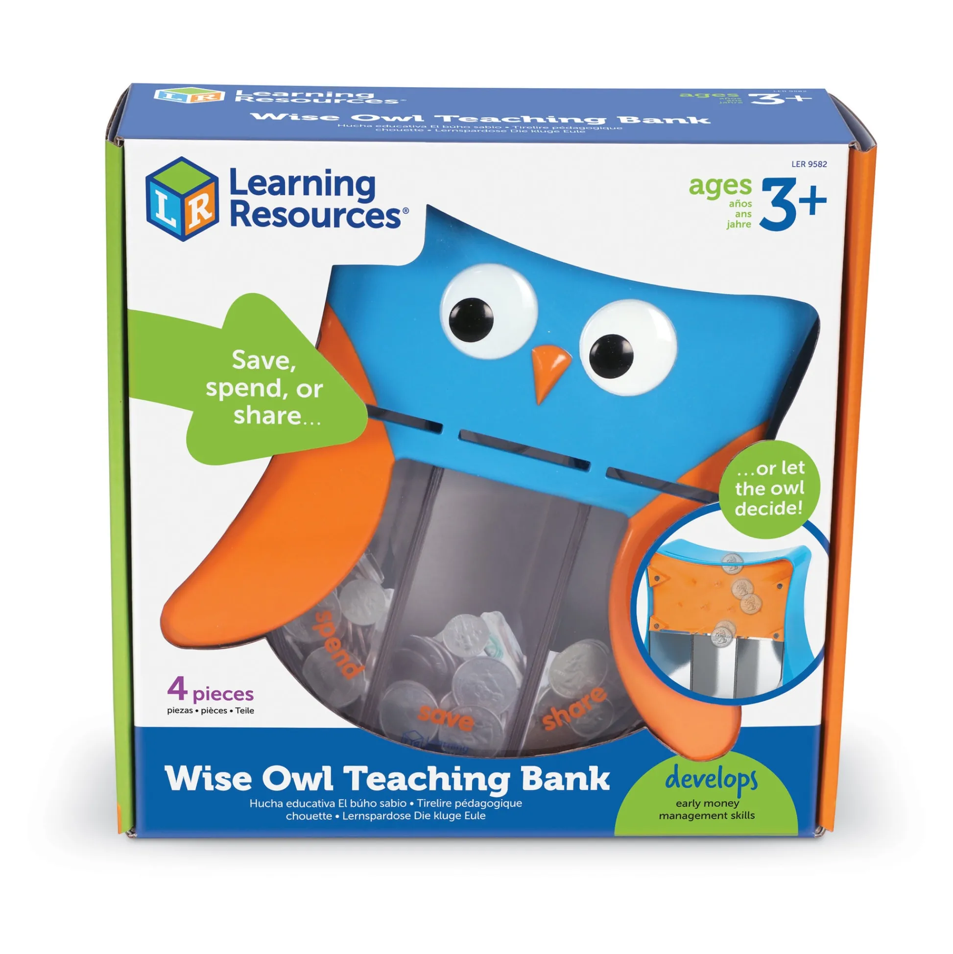 AreYouGame Wise Owl Teaching Bank - Interactive Money Management Toy* Preschool Education Toys & Activities