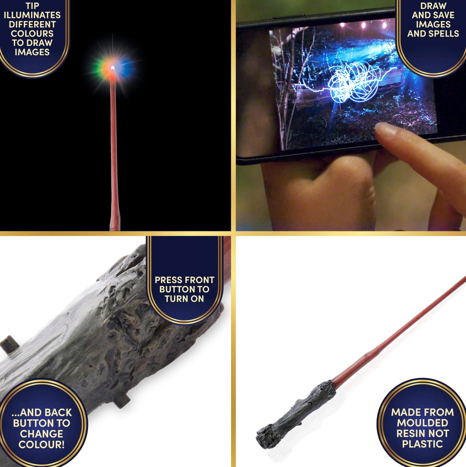 Flat River Group Wizarding World Harry Potter Deluxe Lumos Wand - 14" LED Tip Collectible* Action Figures