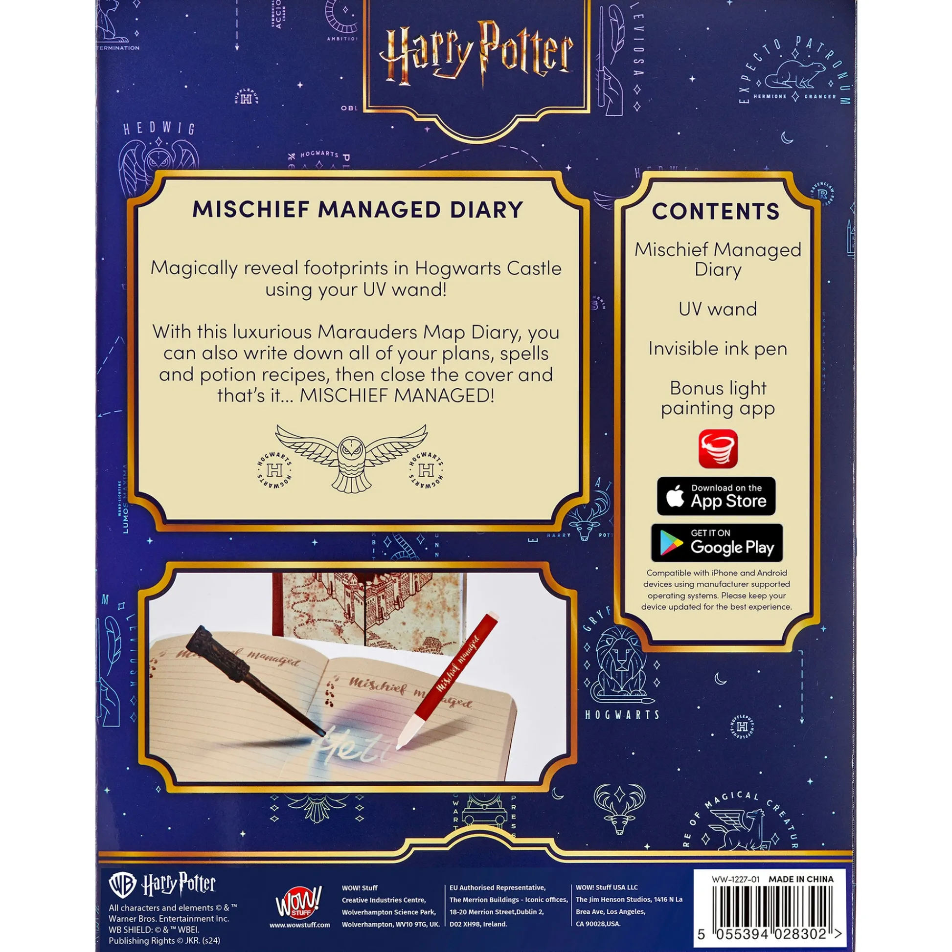 Flat River Group Wizarding World Mischief Managed Diary with Marauders Map & UV Wand* Dress Up