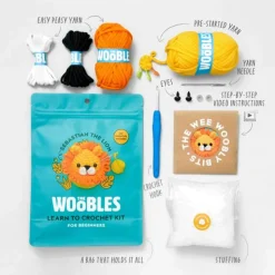 Calendar Holdings, LLC Woobles Beginner Crochet Kit - Sebastian the Lion* Crafts & Activities