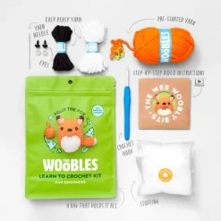 Calendar Holdings, LLC Woobles Fox Beginner-Friendly Crochet Kit* Crafts & Activities