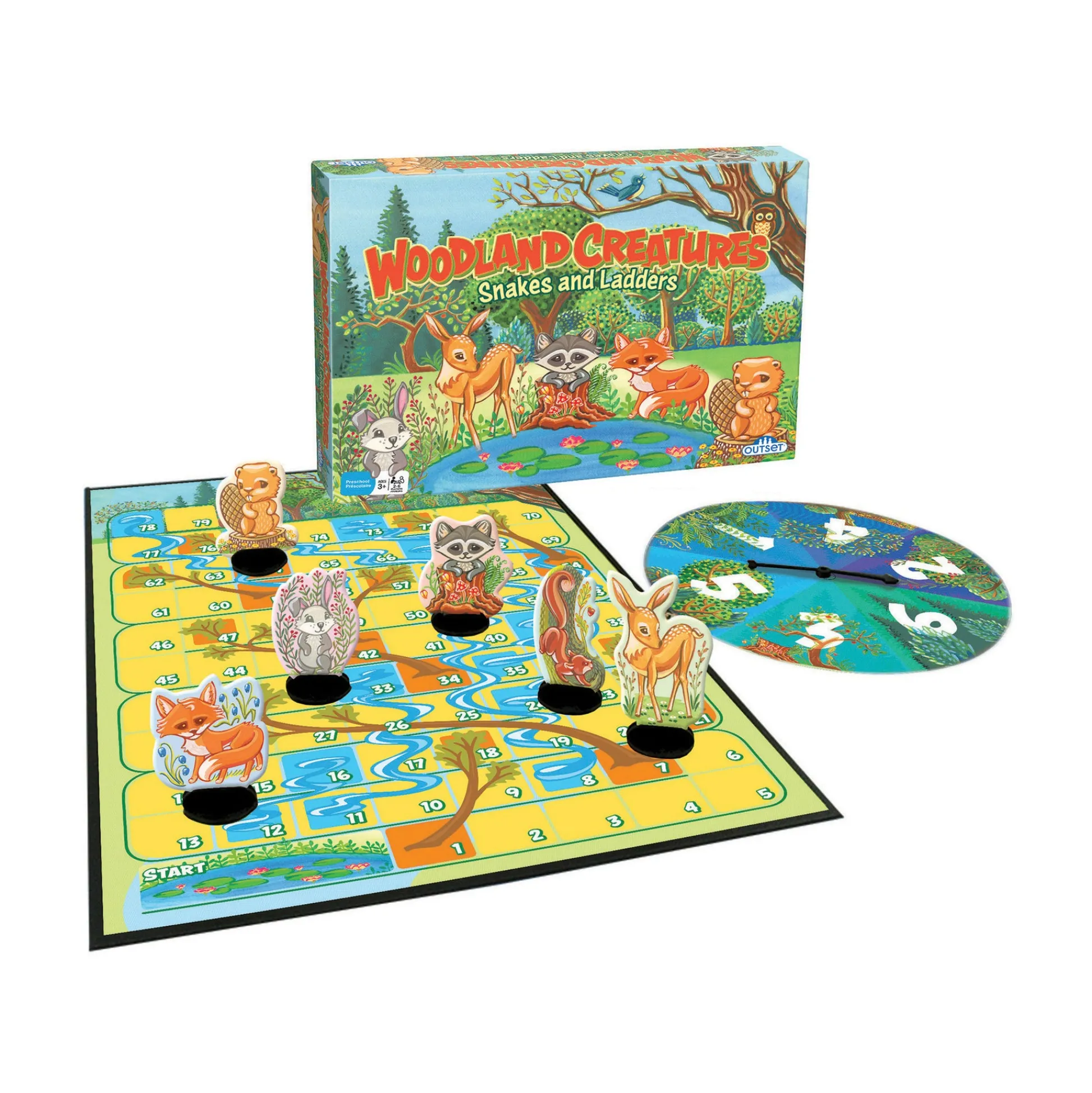 AreYouGame Woodland Creatures Snakes and Ladders Family Board Game* Role-Playing Games|Board Games