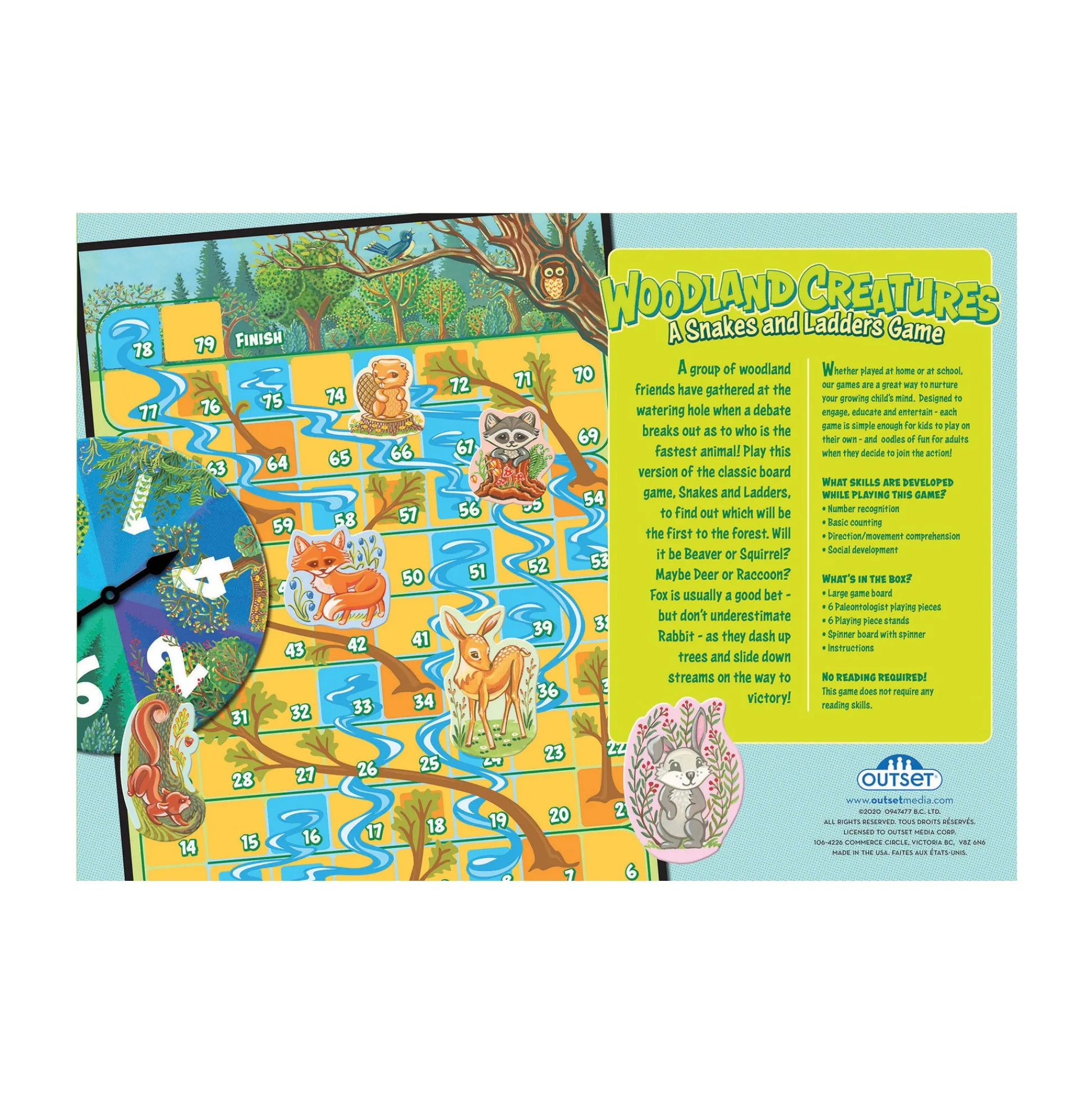 AreYouGame Woodland Creatures Snakes and Ladders Family Board Game* Role-Playing Games|Board Games