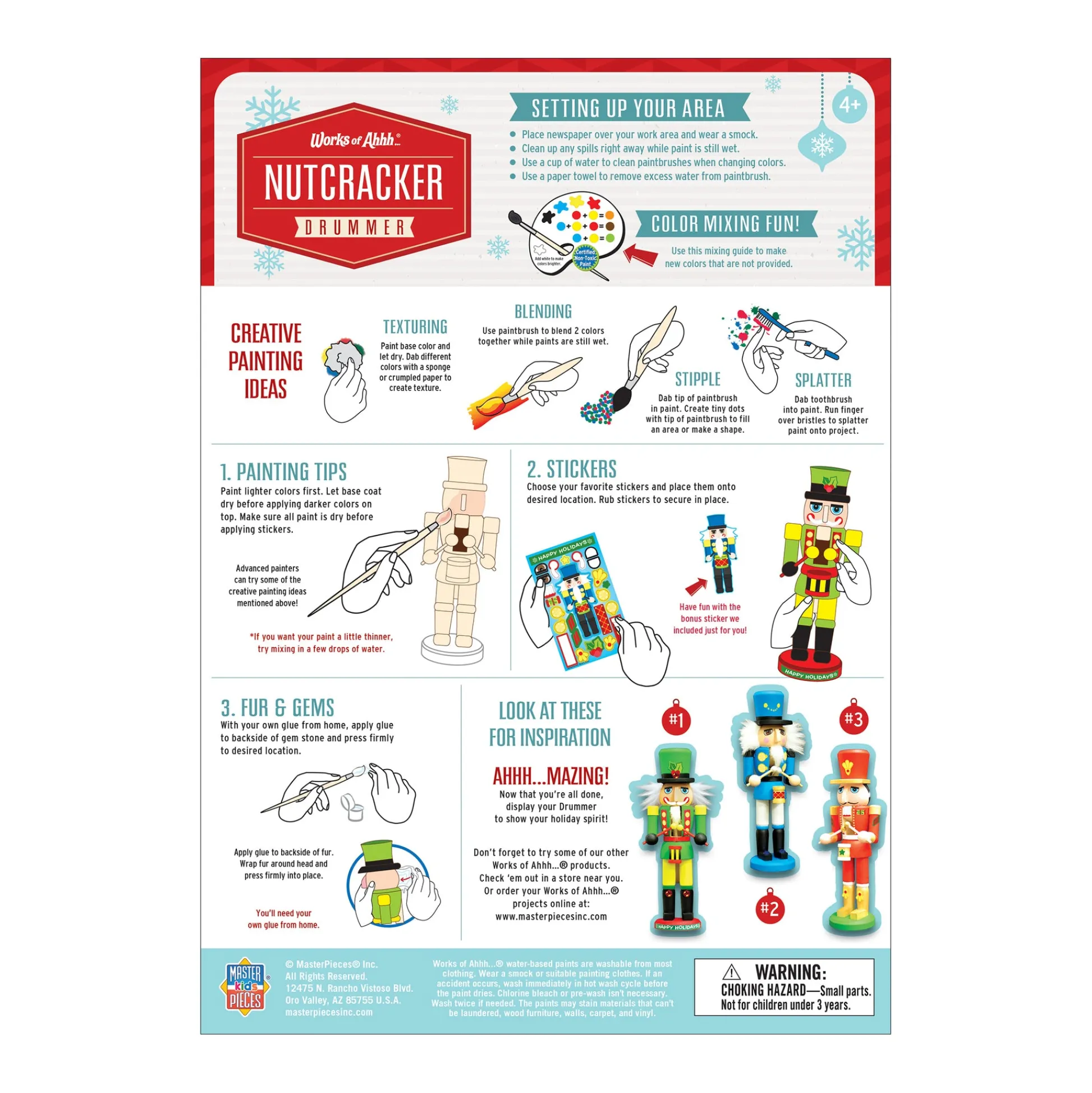AreYouGame Works of Ahhh Nutcracker Drummer Wood Paint Kit - Craft Set* Drawing, Color & Painting