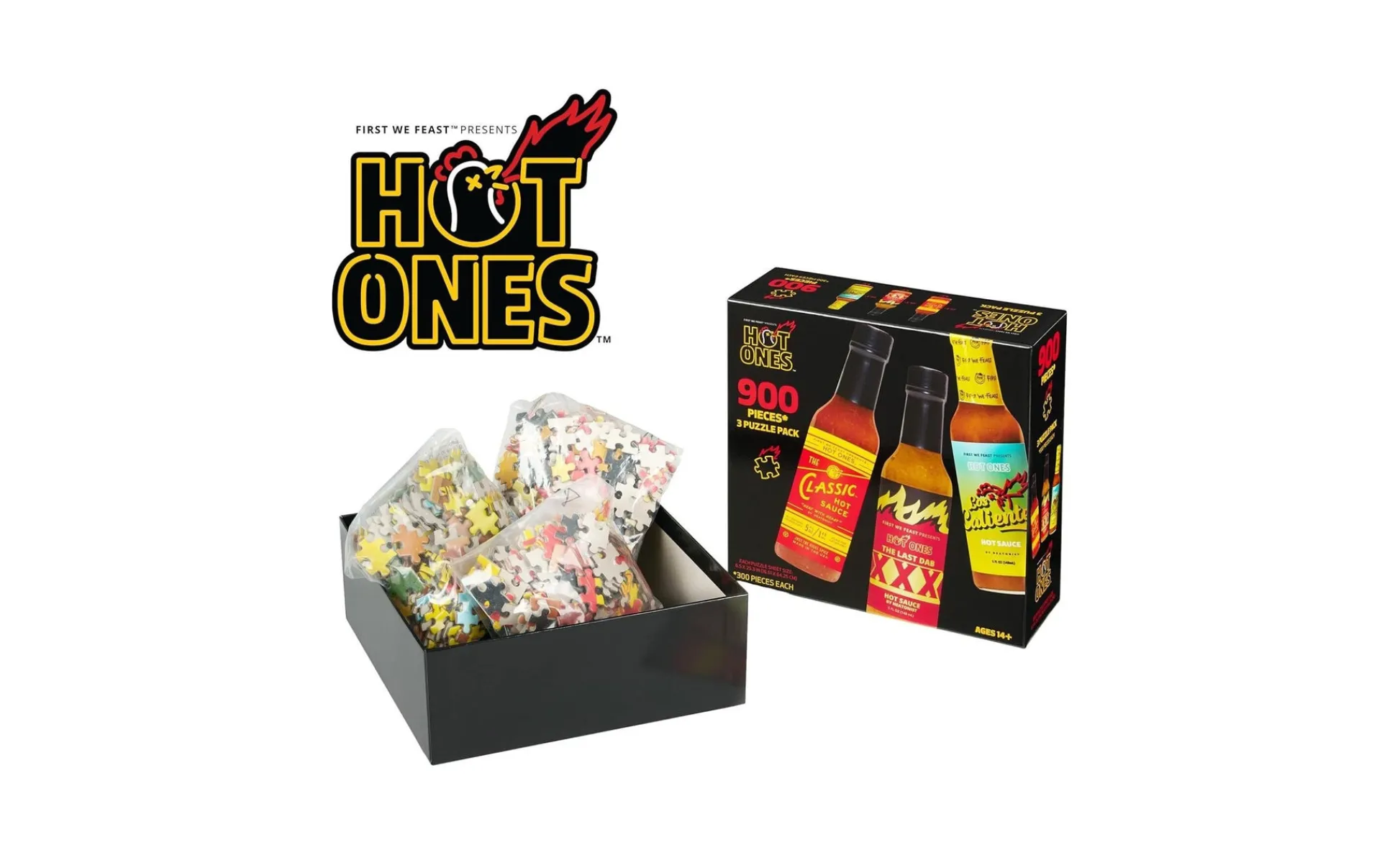 Macy's - Supplier WowWee Hot Ones Challenge 3-Pack Bottle-Shaped Puzzles - 900 pc* Puzzles