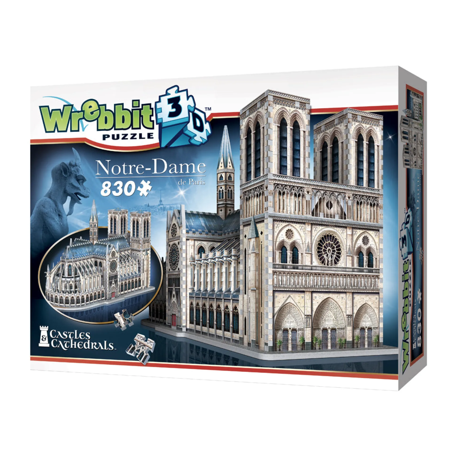 AreYouGame Wrebbit 3D Notre-Dame de Paris Cathedral Puzzle - 830 pc* Puzzles