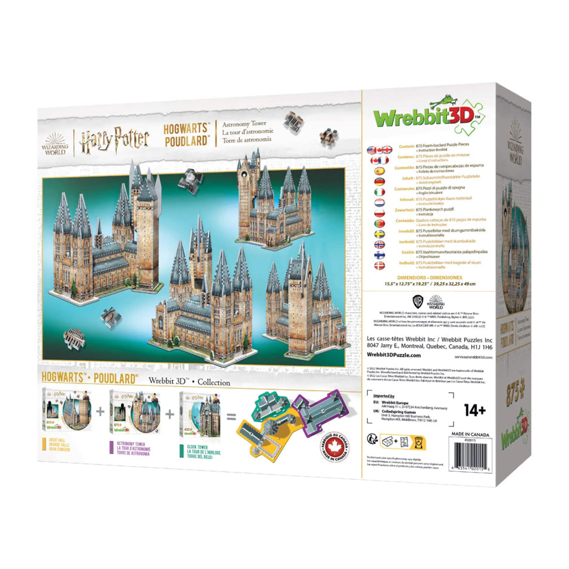 AreYouGame Wrebbit Harry Potter Hogwarts Astronomy Tower 3D Puzzle - 875 Pieces* Puzzles