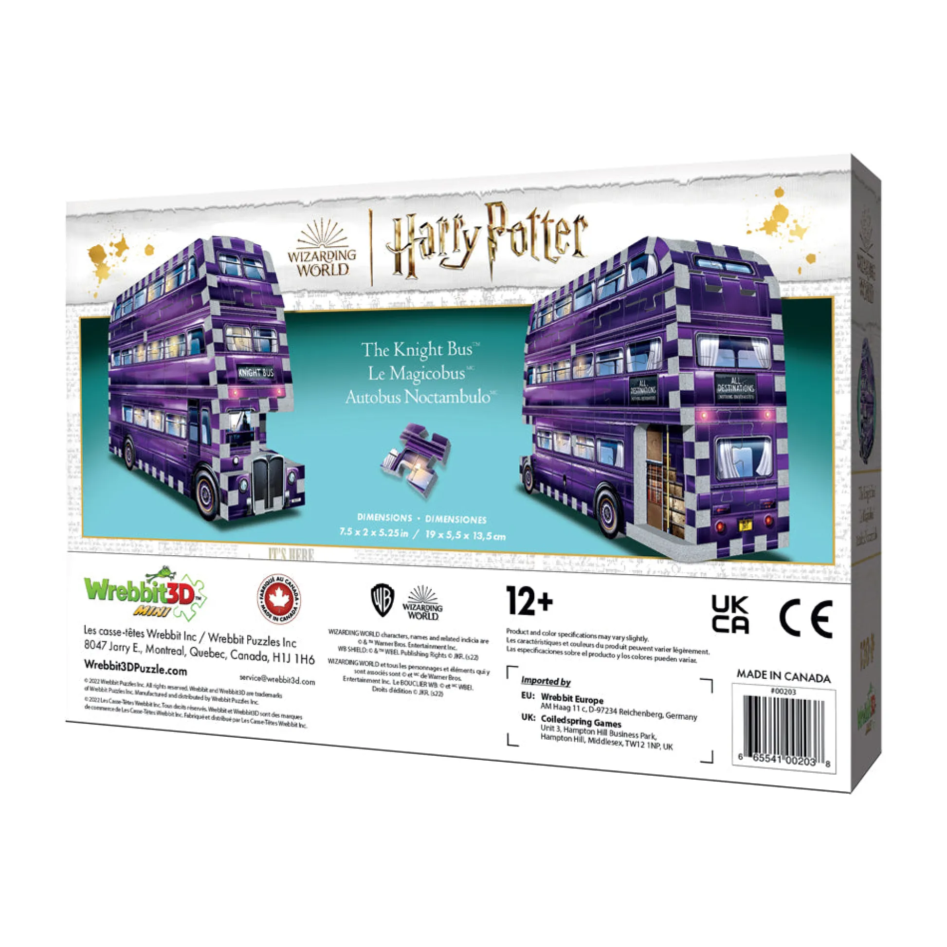 AreYouGame Wrebbit Harry Potter Knight Bus 3D Puzzle - 130 pcs* Puzzles