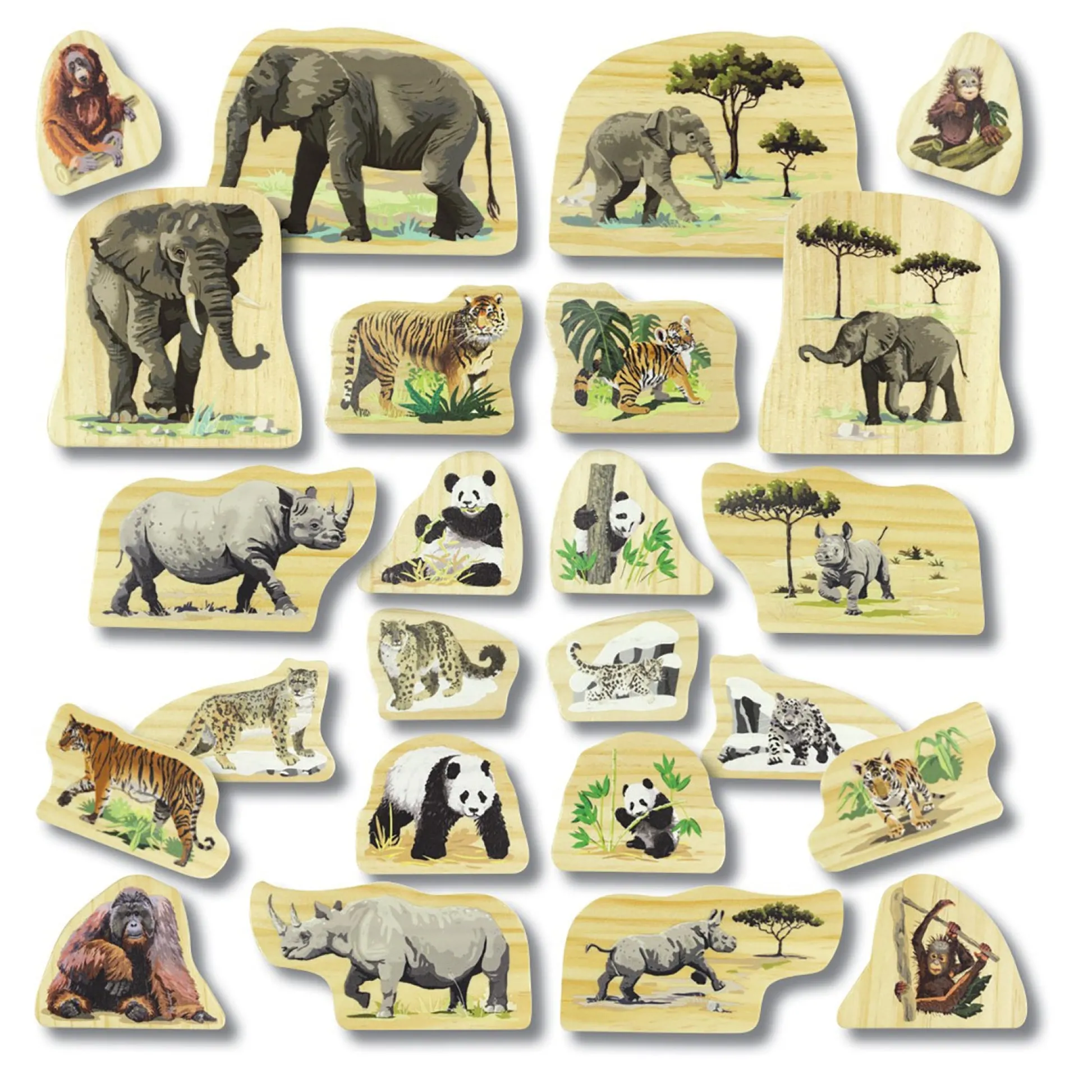 Educators Resource Yellow Door Endangered Animal Families Wooden Playset* Playsets & Vehicles|Social & Emotional Skills