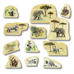 Educators Resource Yellow Door Endangered Animal Families Wooden Playset* Playsets & Vehicles|Social & Emotional Skills
