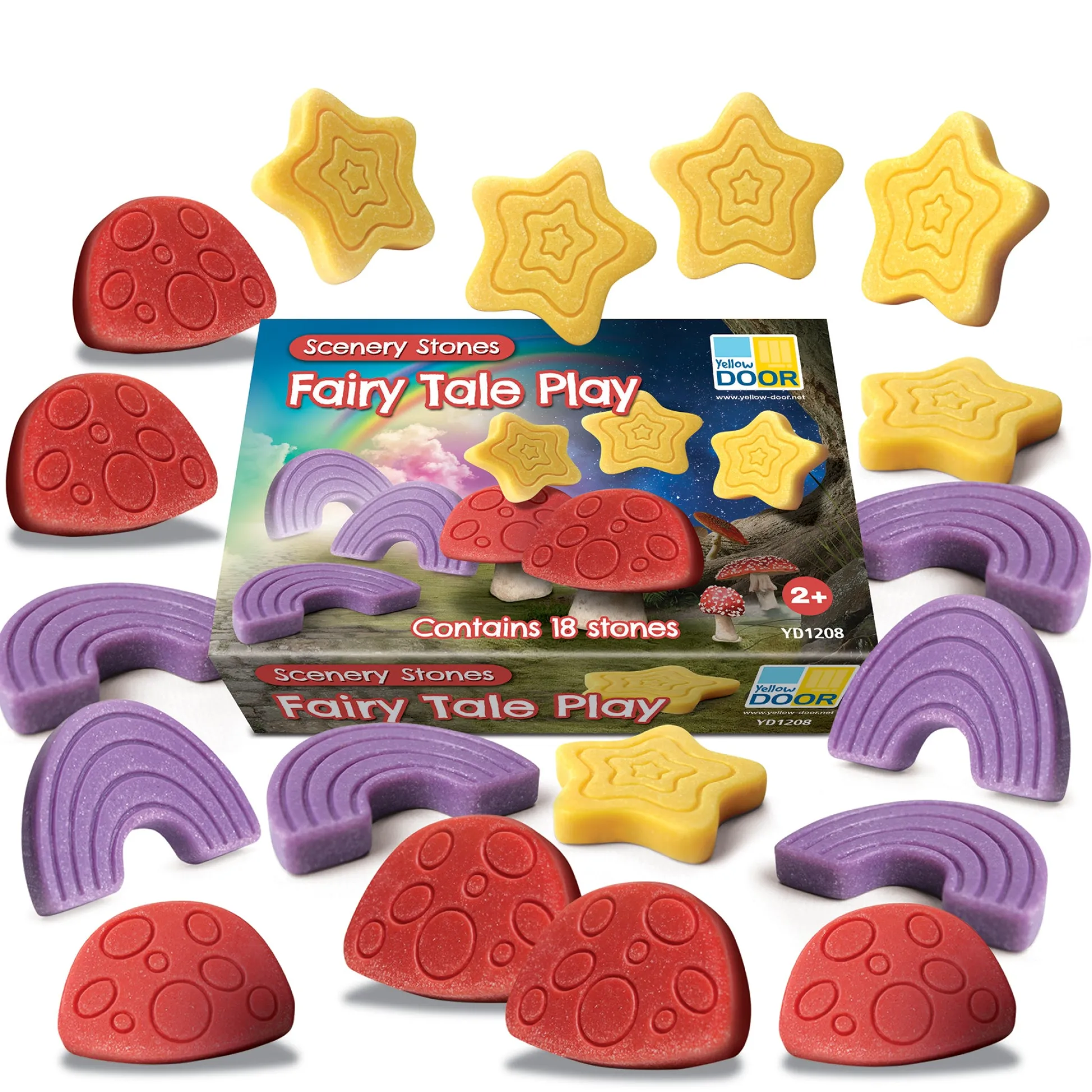 Educators Resource Yellow Door Fairy Tale Engraved Scenery Stones Play Set - 18 Pieces* Preschool Education Toys & Activities