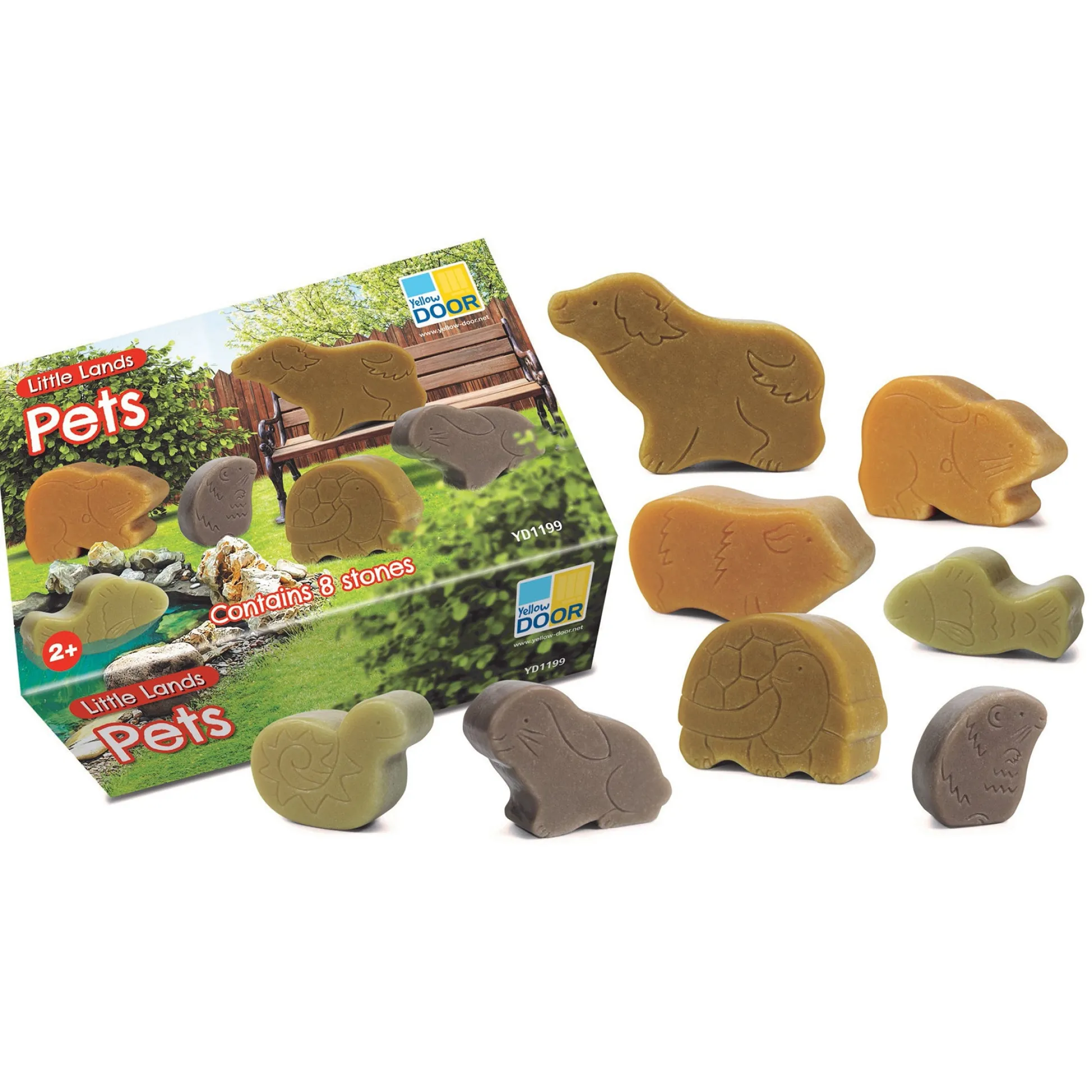 Educators Resource Yellow Door Little Lands – Durable Stone Pets Playset, Set of 8* Animal Figures|Preschool Education Toys & Activities