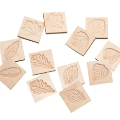Educators Resource Yellow Door Match Me Sensory Leaf Tiles - Educational Wooden Set - 12 Pieces* Preschool Education Toys & Activities