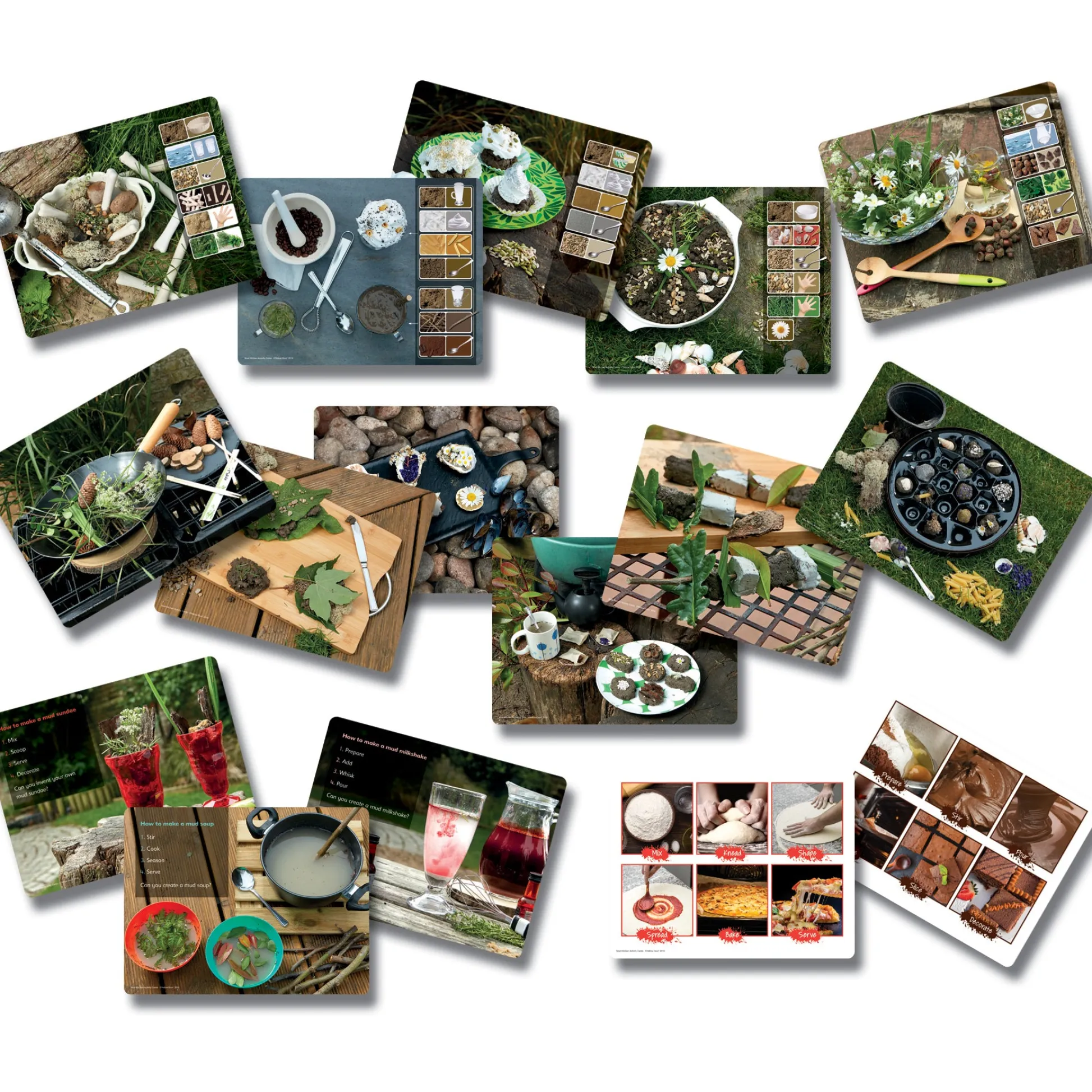 Educators Resource Yellow Door Mud Kitchen Activity Cards for Creative Outdoor Play* Kitchens & Play Food|Dress Up