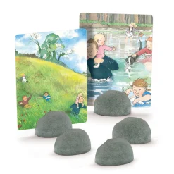 Educators Resource Yellow Door Stand-it-Stones, Set of 5 - Real Stone Card Holders* Preschool Education Toys & Activities