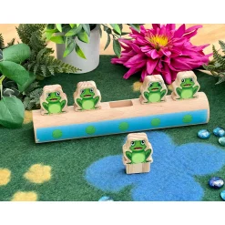 Educators Resource Yellow Door Sustainable Wood Five Frogs on a Log - Number Matching Game* Preschool Education Toys & Activities