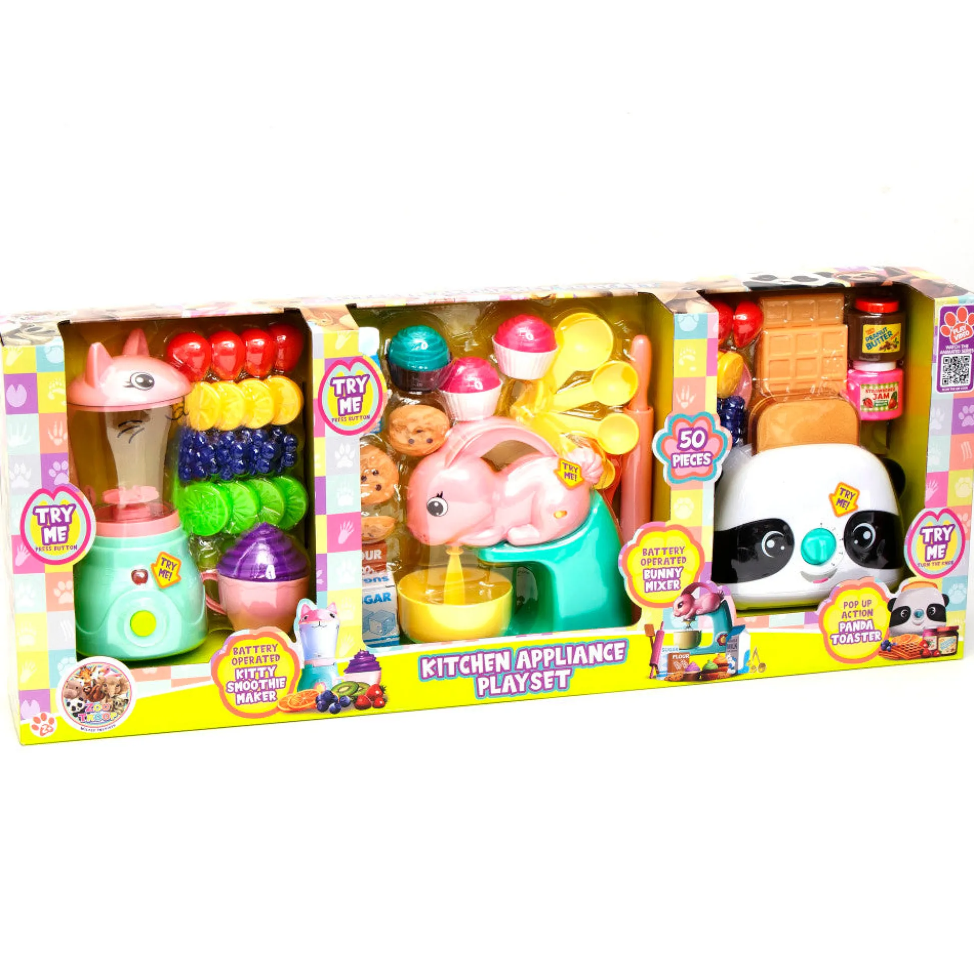 Flat River Group Zoo Troop Animal Kitchen Appliance Playset - 50 Pieces for Ages 2+* Kitchens & Play Food|Dress Up