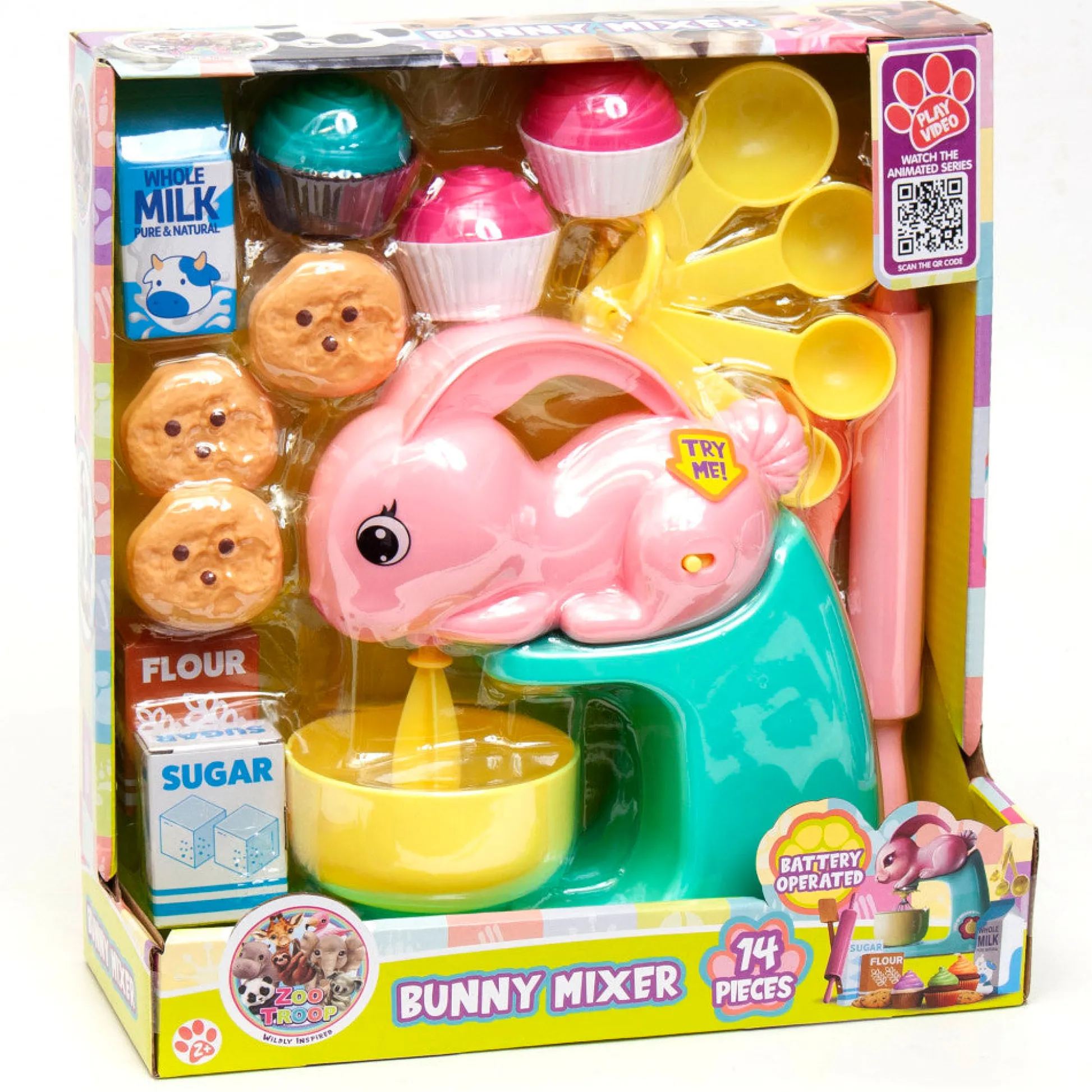 Flat River Group Zoo Troop: Bunny Mixer 14-Piece Kitchen Playset for Kids, Ages 2+* Kitchens & Play Food|Social & Emotional Skills